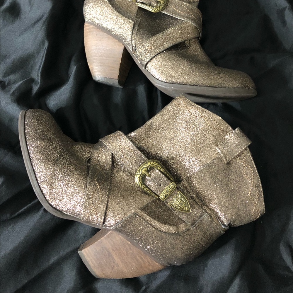 Gold Glitter Not Rated Boots